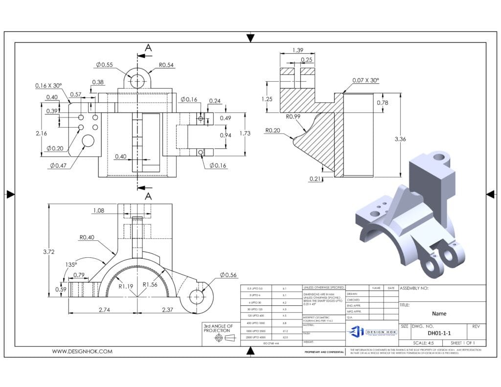 Part Drafting Example Understanding 2D Drafting and Engineering Parts for Design Hok