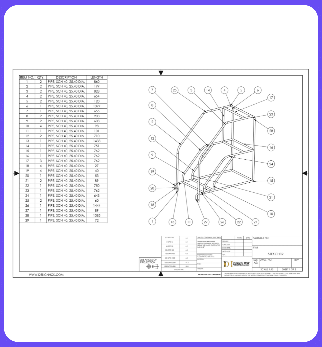 2D Drafting and Engineering Parts