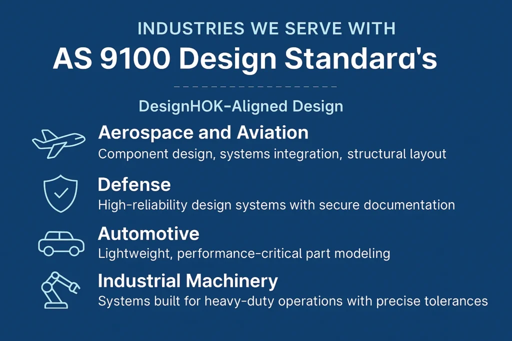 Industries We Serve with AS 9100 Design Standards for DesignHok -Aligned Design