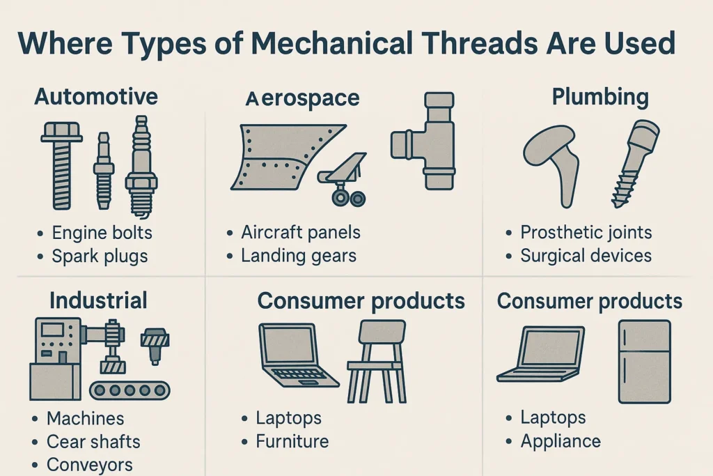 Where Types of Mechanical Threads Are Used